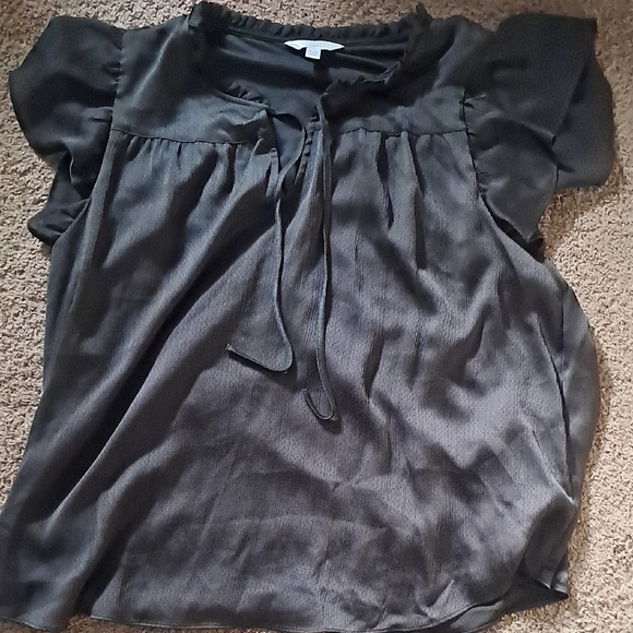 LC Lauren Conrad Tops - LC Lauren Conrad Black Blouse with Tie Detail